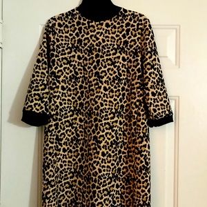 Zara leopard mock neck dress
